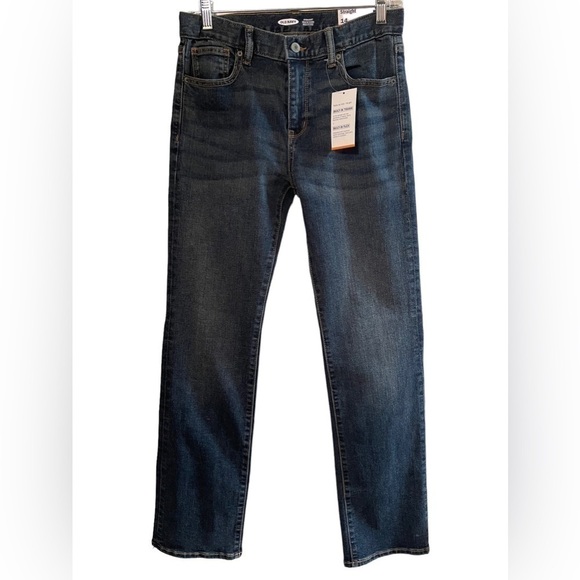 Old Navy Straight Built in Tough Built in Flex Denim Blue Jeans Boys 14 - Picture 1 of 3